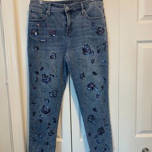 Chico’s girlfriend embellished jeans